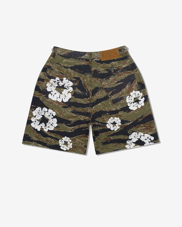Denim Tears - Men's Cotton Wreath Denim Shorts - (Tiger Camo)