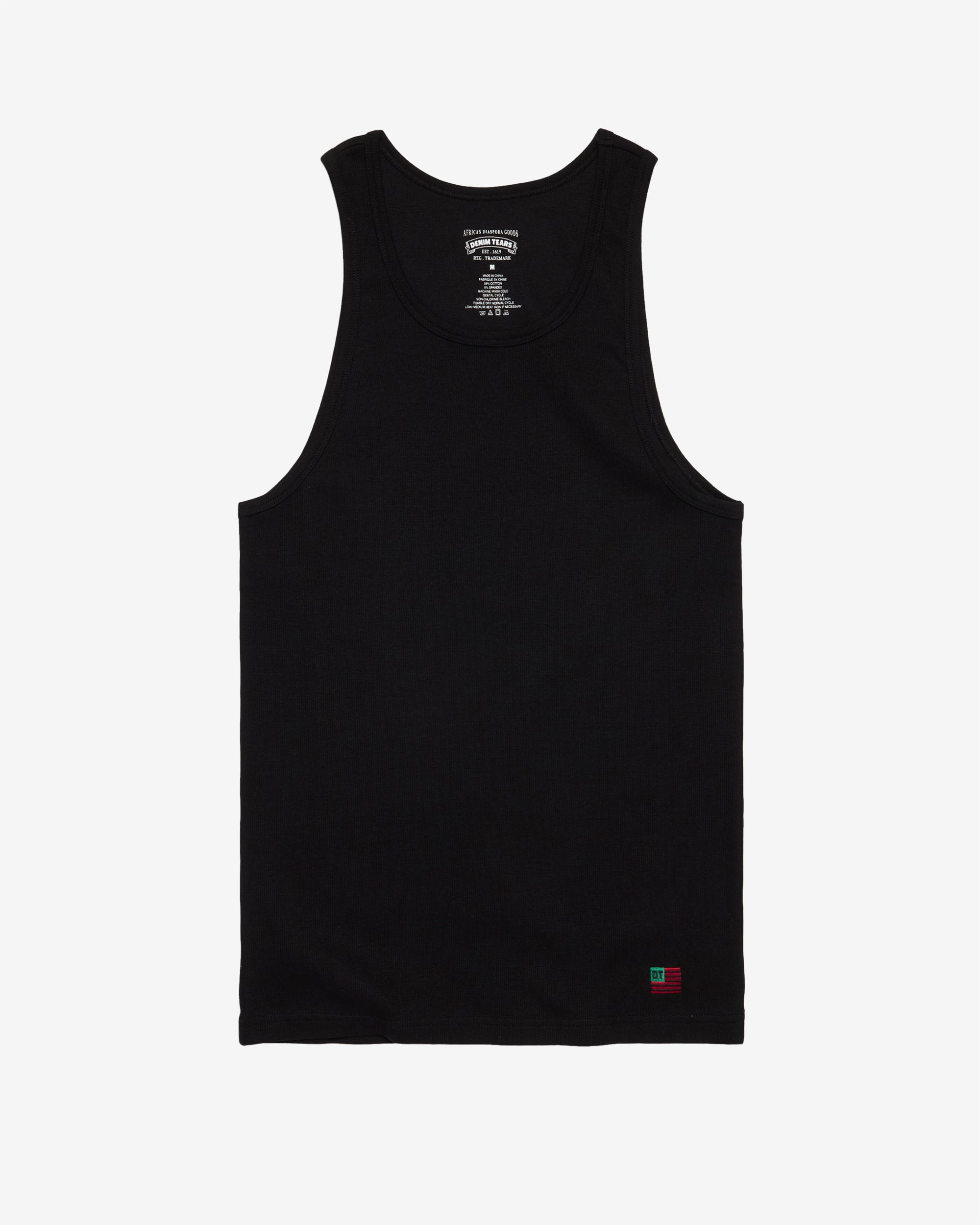 Denim Tears: Men's Ribbed Flag Tank (Black)
