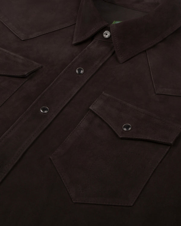 Denim Tears - Men's Suede Leather Western Shirt - (Coffee)