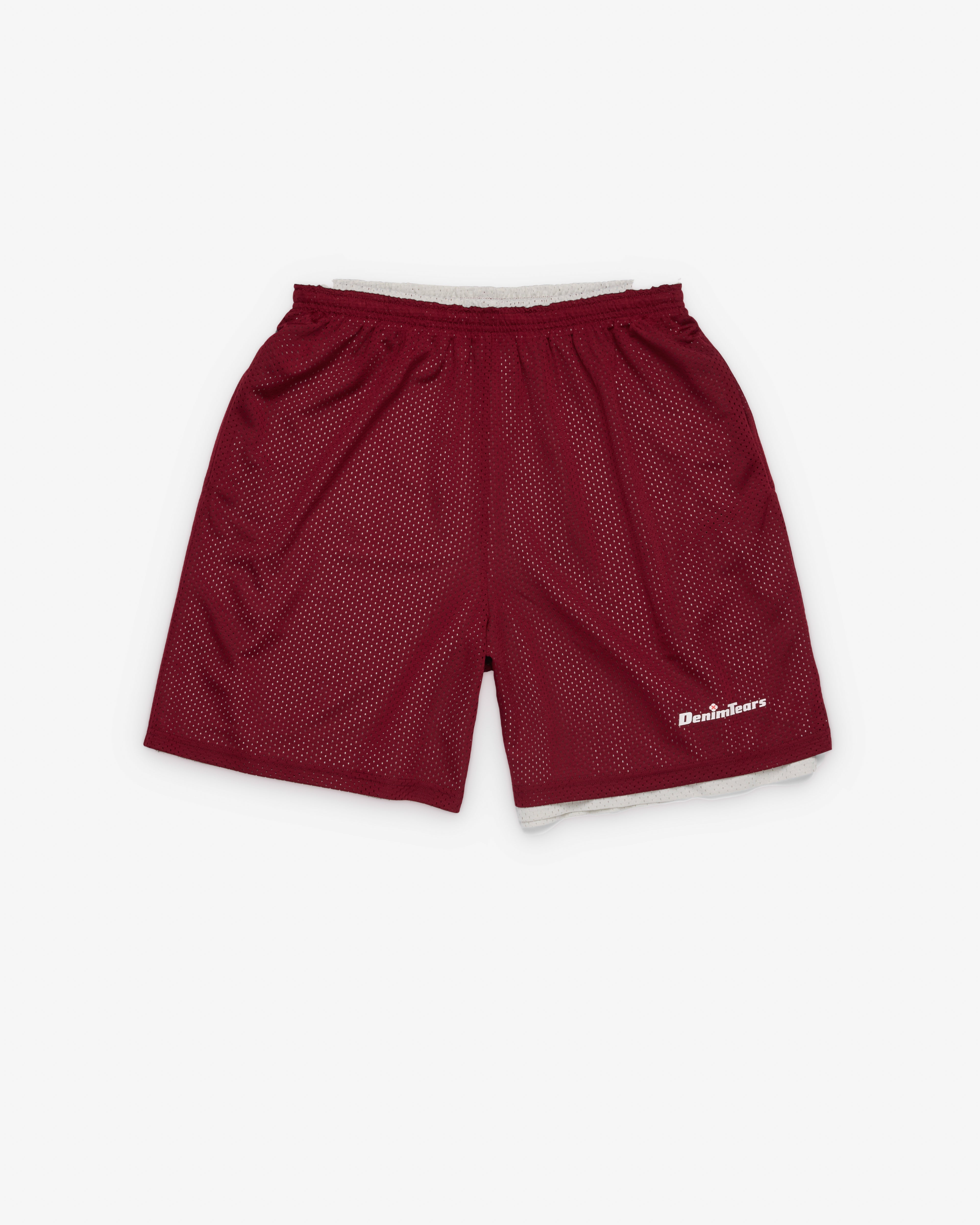 Denim Tears: Men's DT Sport Double Layer Mesh Short (Red) | DSMNY