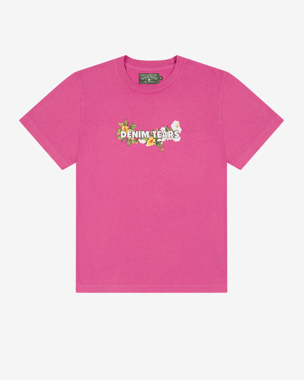 Denim Tears - Men's Cotton Floral Logo T-Shirt - (Pink)