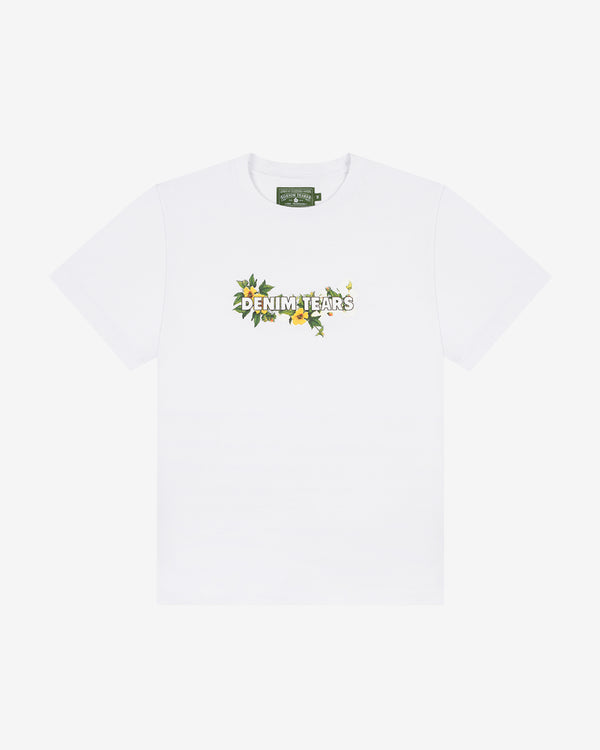 Denim Tears - Men's Cotton Floral Logo T-Shirt - (White)