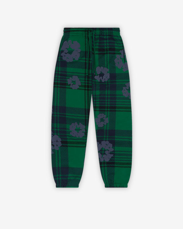 Denim Tears - Men's Plaid Cotton Wreath Sweatpants - (Green)