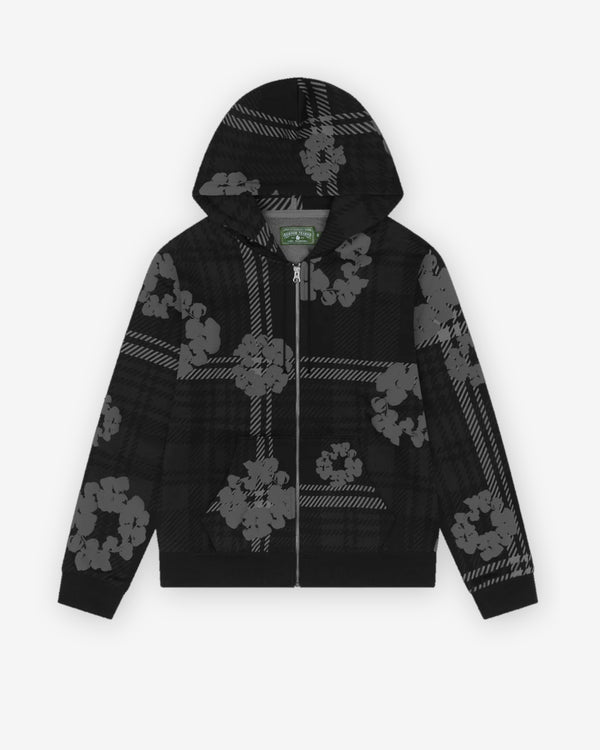 Denim Tears - Men's Plaid Cotton Wreath Zip Hoodie - (Black)