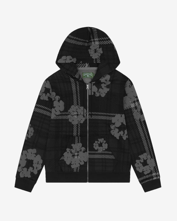 Denim Tears - Men's Plaid Cotton Wreath Zip Hoodie - (Black)