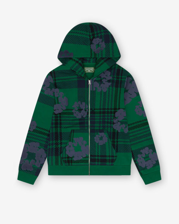 Denim Tears - Men's Plaid Cotton Wreath Zip Hoodie - (Green)