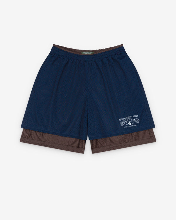 Denim Tears - Men's Double Layer Mesh Short - (Navy/Brown)
