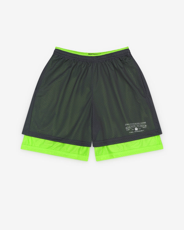 Denim Tears - Men's Double Layer Mesh Short - (Grey/Lime)