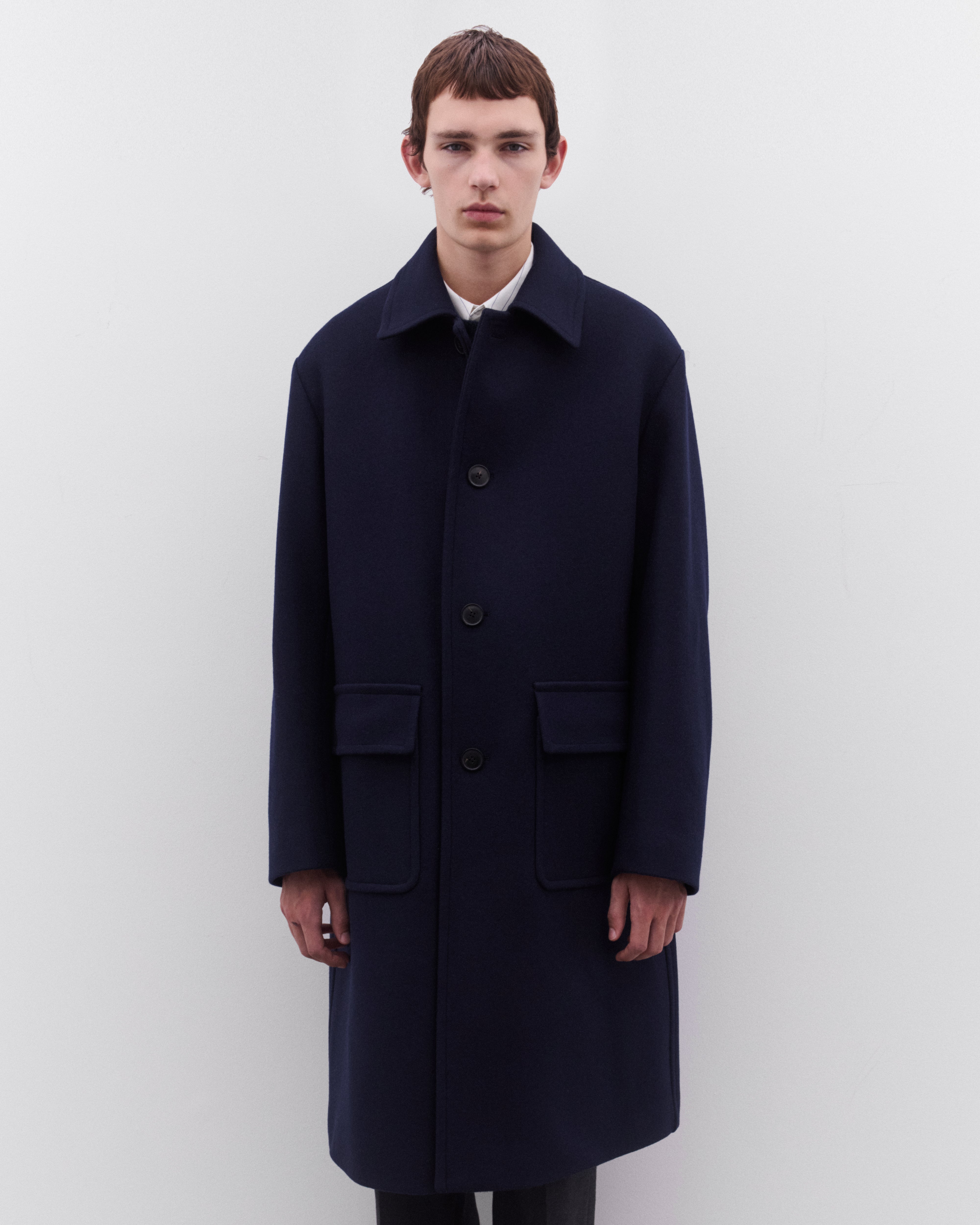DRIES VAN NOTEN WOOL JACKET COAT ネイビー 紺 Dries Van Noten: Men's Car Coat (Navy) | DSMNY E-SHOP