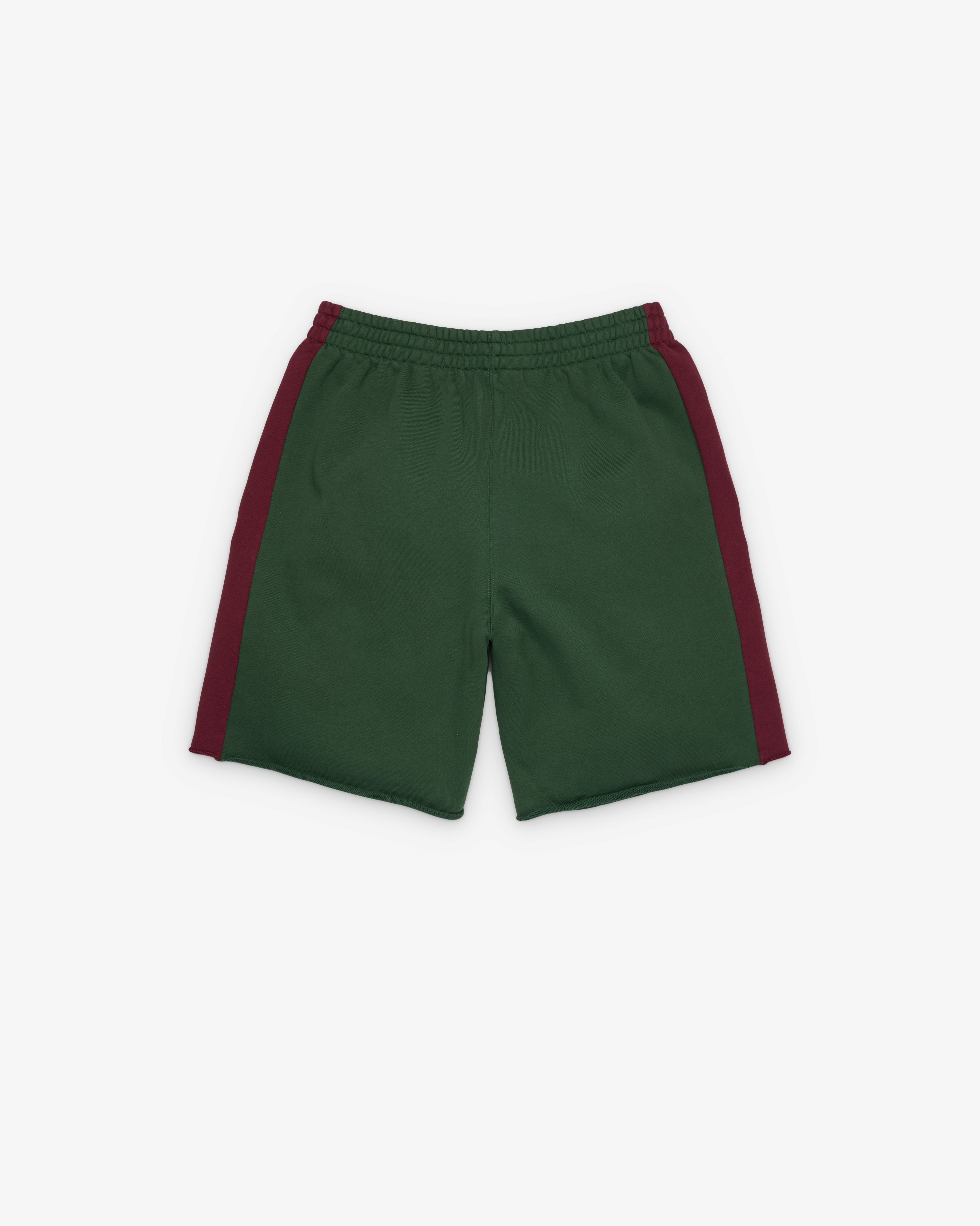 Denim Tears: Men's Denim U Paneled Sweatshort (Green) | DSMNY E-SHOP