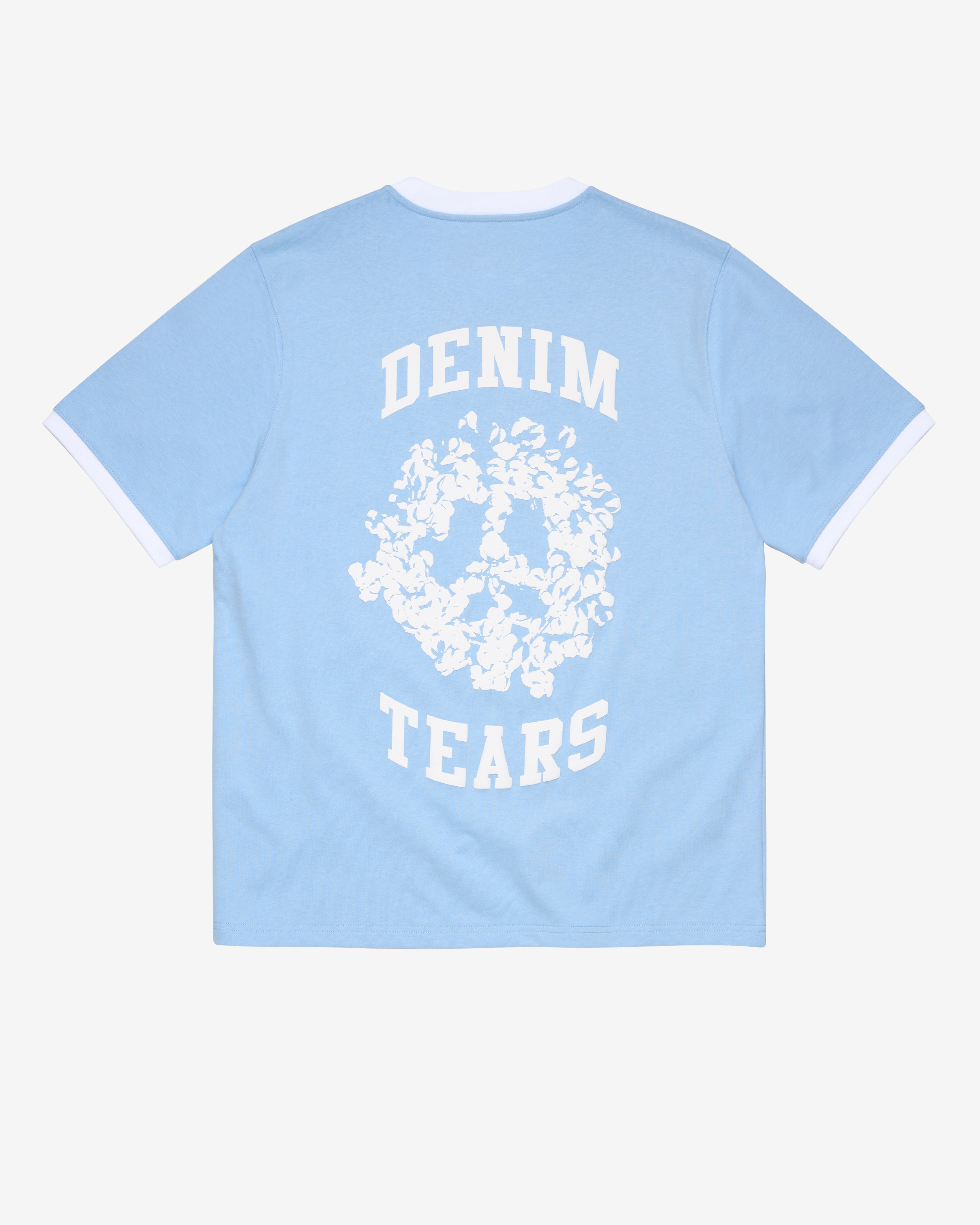 Denim Tears: Men's Denim U Ringer Tee (Light Blue) | DSMNY E-SHOP