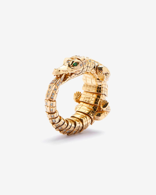 Bibi Van Der Velden - Women's Diamond Alligator Wrap Ring - (Yellow Gold)