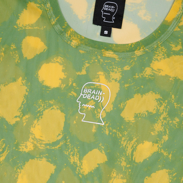 Brain Dead - Women's Dot Hyper Mesh Bell Sleeve Top - (Lime)