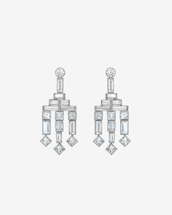 Mindi Mond - Women's Frenchie Chandelier Earrings - (Platinum)