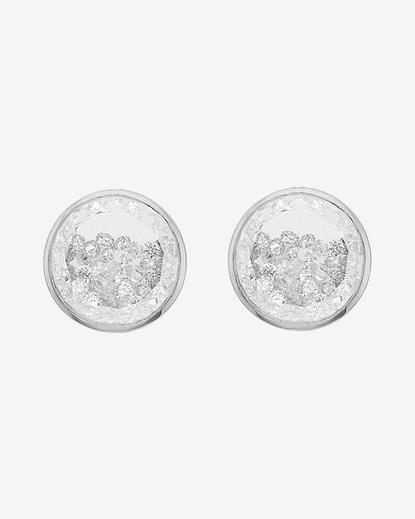 Moritz Glik - Women's Naipe Circle Stud Earrings - (White Gold)