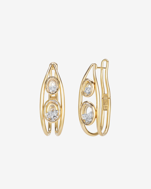 Moritz Glik - Women's Cascavel Double Hoop Earrings - (Yellow Gold)