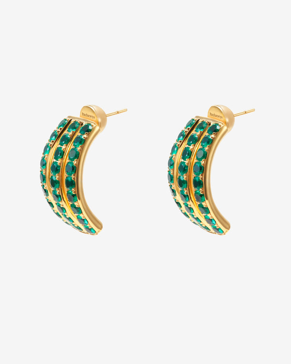 Patcharavipa - Women's Bean Earrings - (Yellow Gold)
