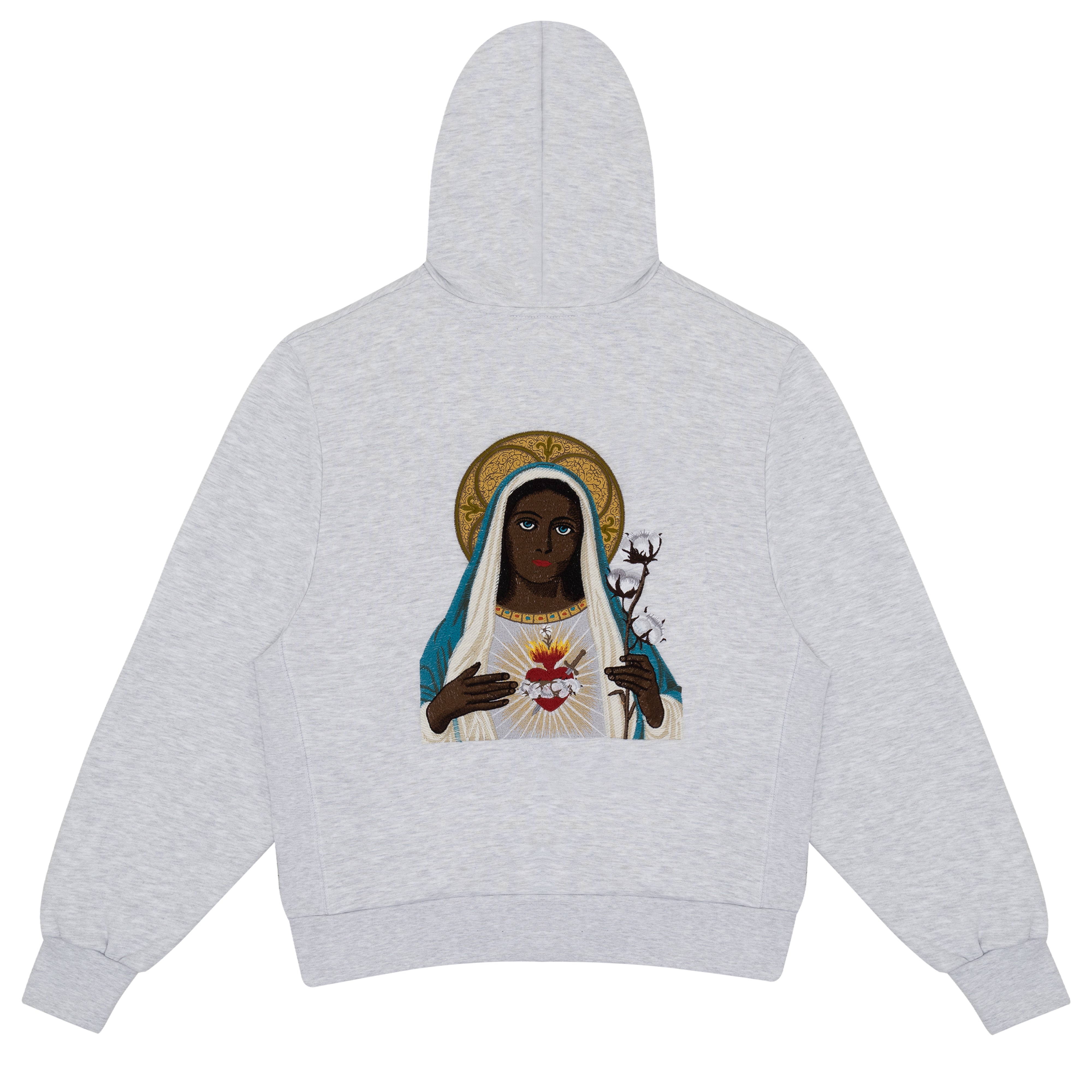 Denim Tears - Black Madonna Embroidered Zip Hoodie - (Grey)