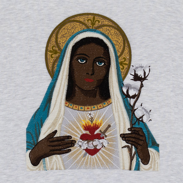 Denim Tears - Black Madonna Embroidered Zip Hoodie - (Grey)