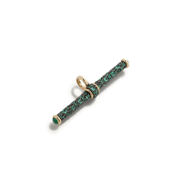 Lucy Delius - Emerald T-Bar Pendant - (Yellow Gold)