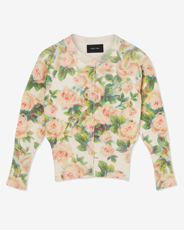 Simone Rocha - Women's Shrunken Floral Knit Cardigan - (Rose)