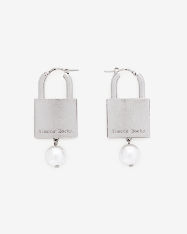 Simone Rocha - Women's Pearl Padlock Earrings - (Pearl)