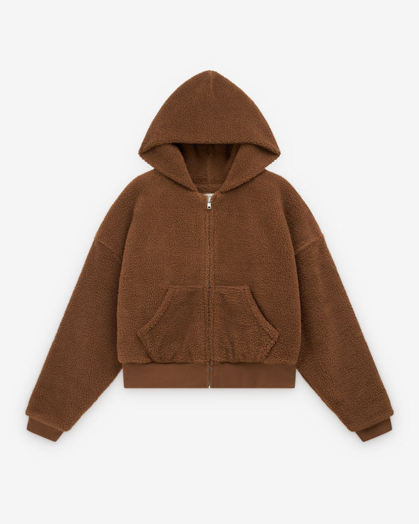 ERL - Men's Terry Fleece Zipped Hoodie - (Brown)