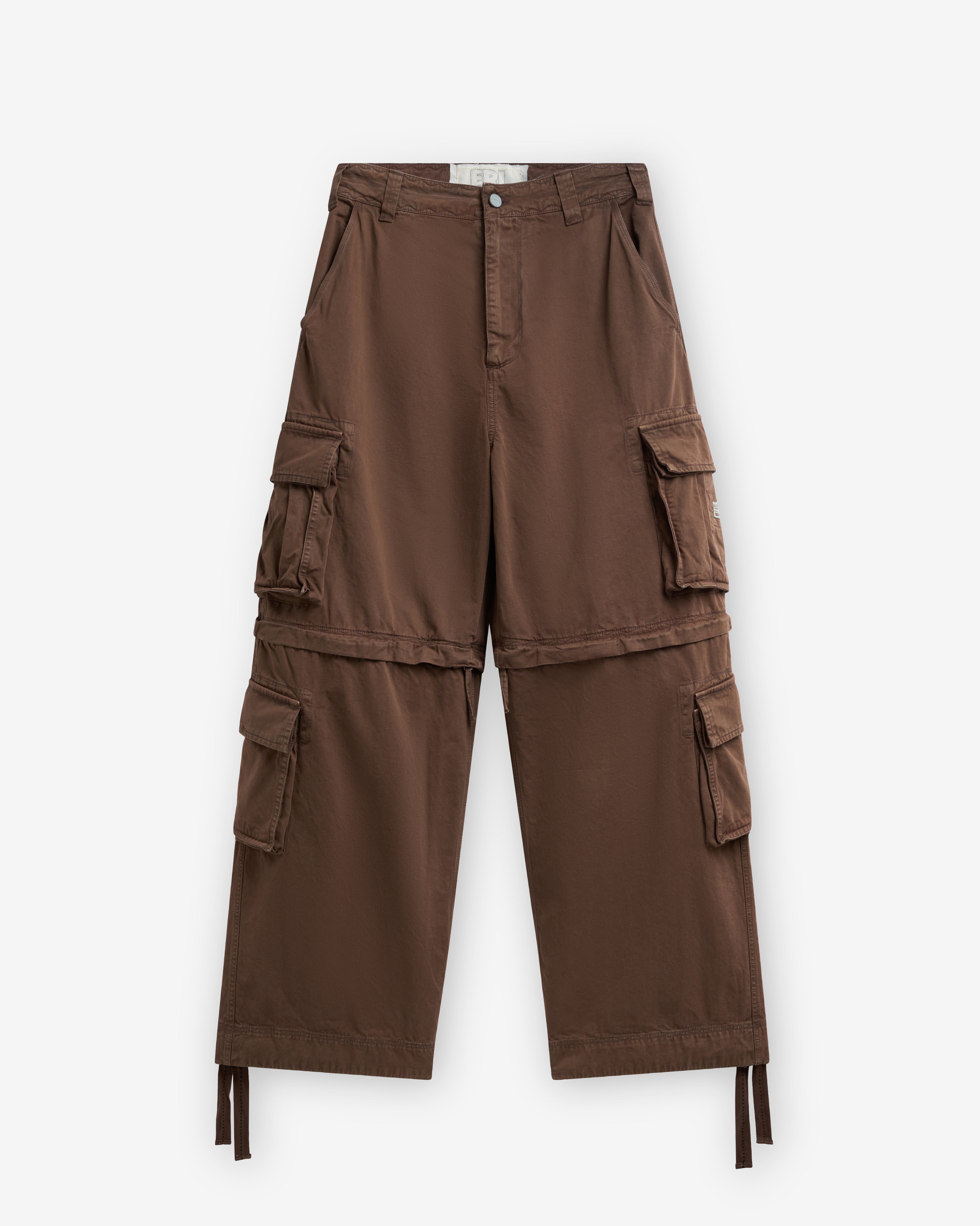 ERL: Men's Zip Off Cargo Pants (Brown) | DSMNY E-SHOP