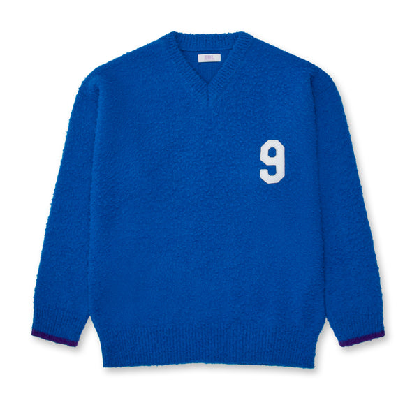 ERL - Men's Football V-Neck Sweater - (Blue)