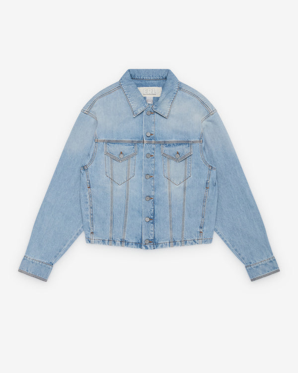 Erl - Men's Blue Denim Jacket Woven - (Blue)