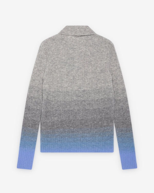 ERL - Men's Thin Gradient Polo Knit - (Grey/Blue)