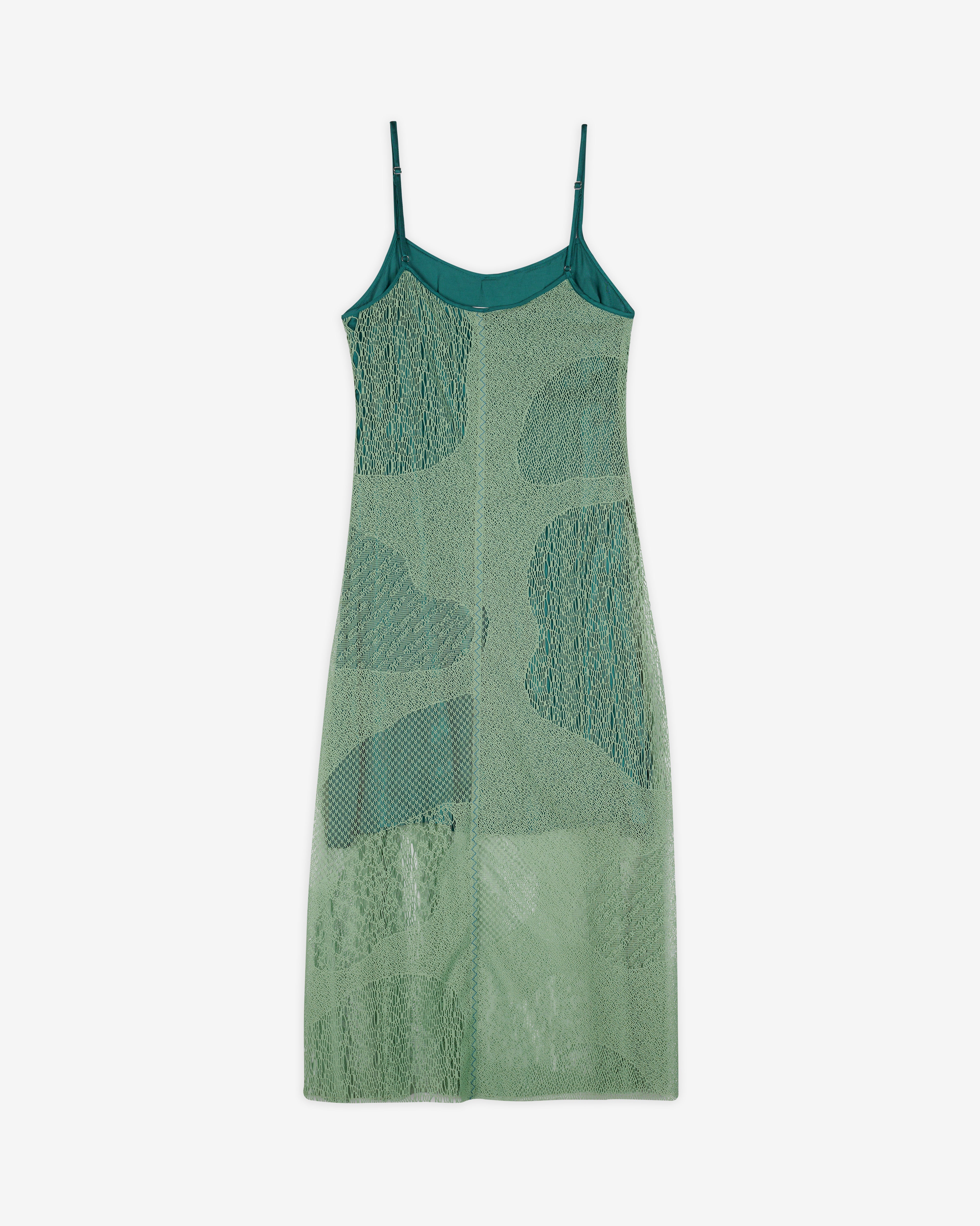 Brain Dead: Women's Engineered Cloud Mesh Slip Dress (Green