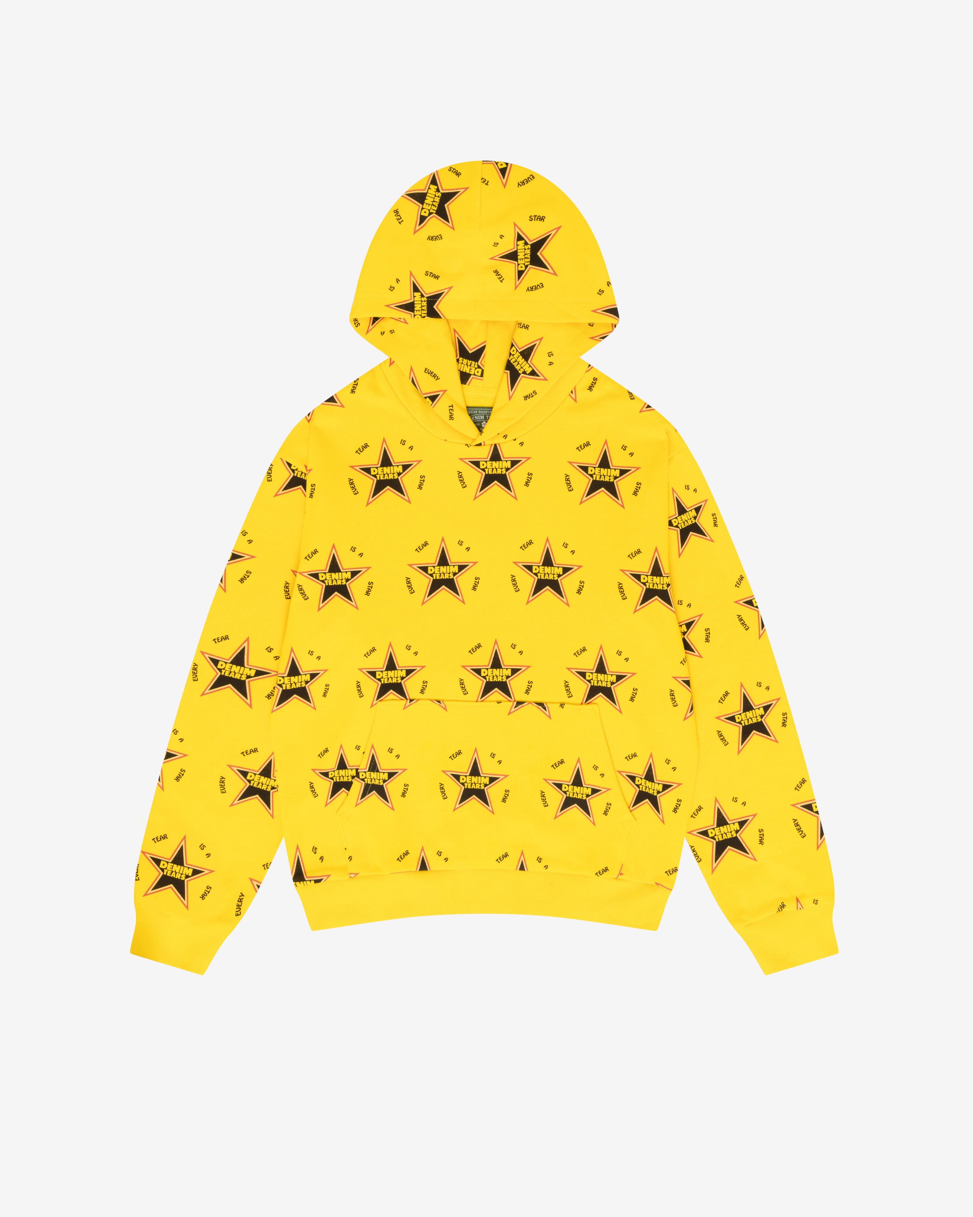 Denim Tears: Men's Every Tear Is A Star All Over Hoodie (Yellow) | DSMNY  E-SHOP