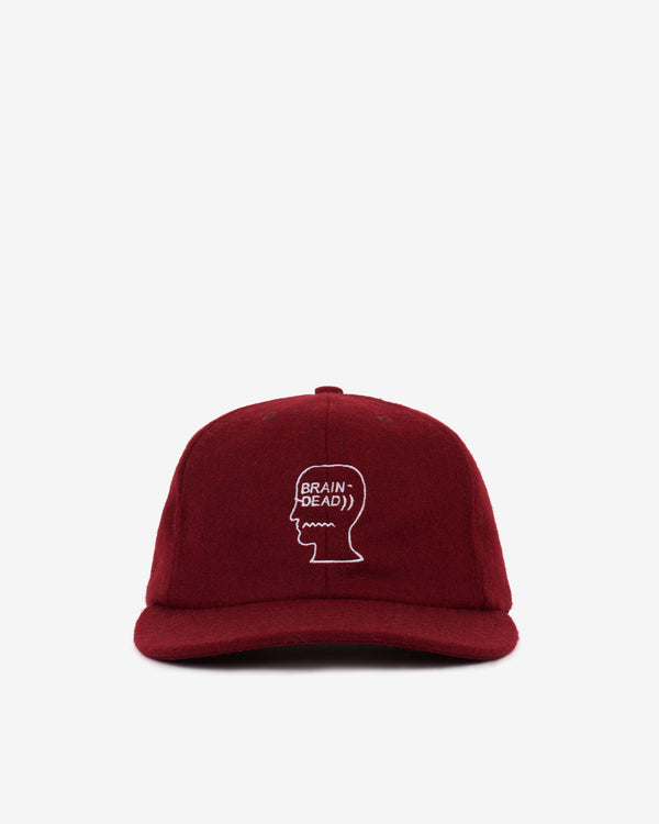 Brain Dead - Classic Flannel Logohead 6 Panel Hat - (Burgundy)