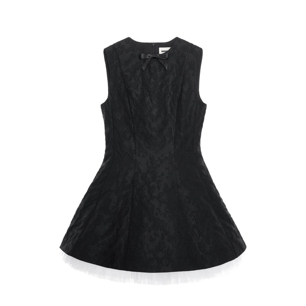 SHUSHU/TONG - Women's Puffy Sleeveless Dress - (Black)