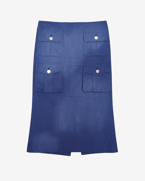 SHUSHU/TONG - Women's Multi-Pocket Flared Utility Skirt - (Blue)