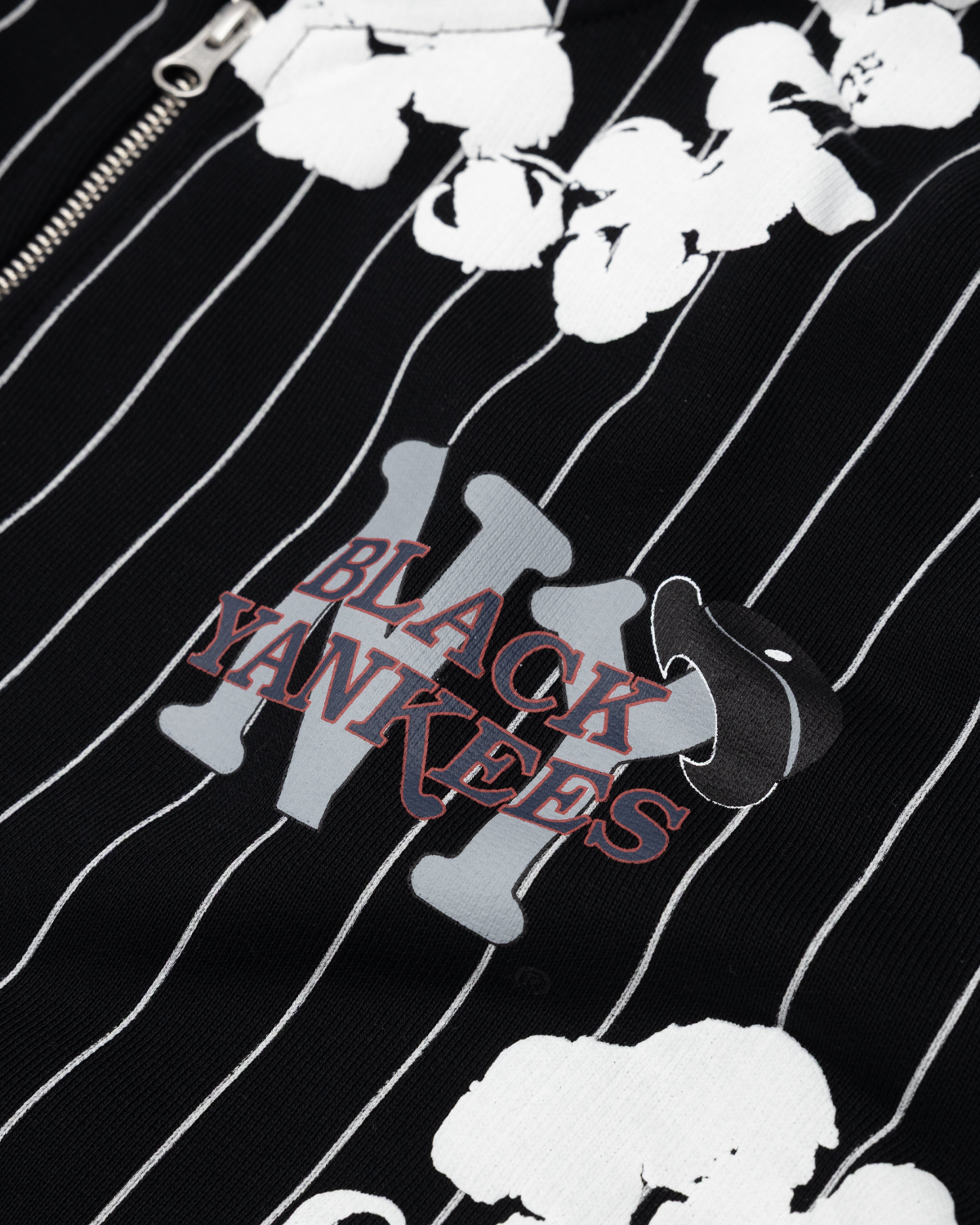 Denim Tears: Men's Pinstripe Wreath Zip Hoodie (Black) | DSMNY E-SHOP