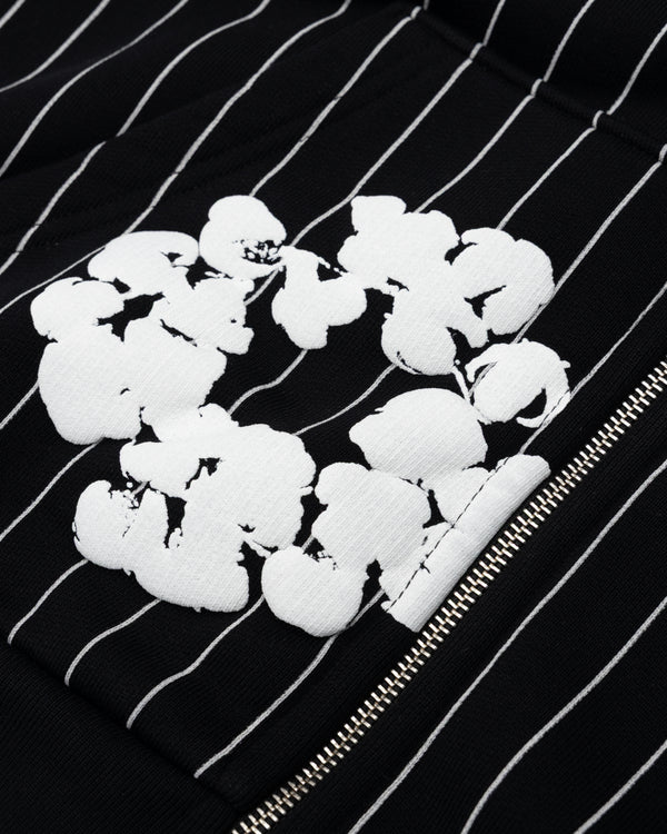 Denim Tears - Men's Pinstripe Wreath Zip Hoodie - (Black)