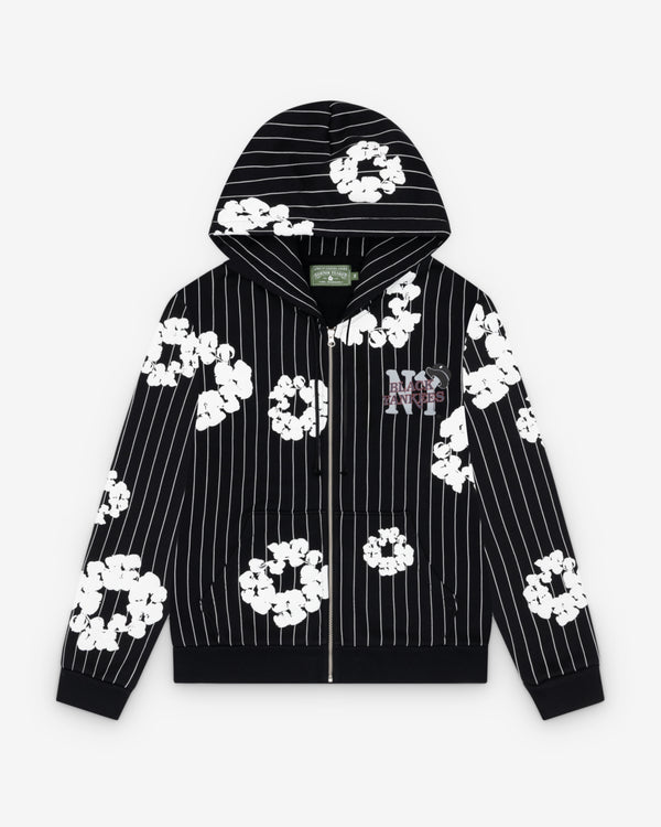 Denim Tears - Men's Pinstripe Wreath Zip Hoodie - (Black)