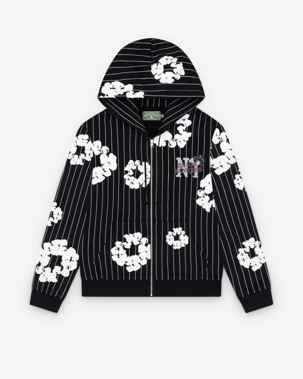 Denim Tears - Men's Pinstripe Wreath Zip Hoodie - (Black)