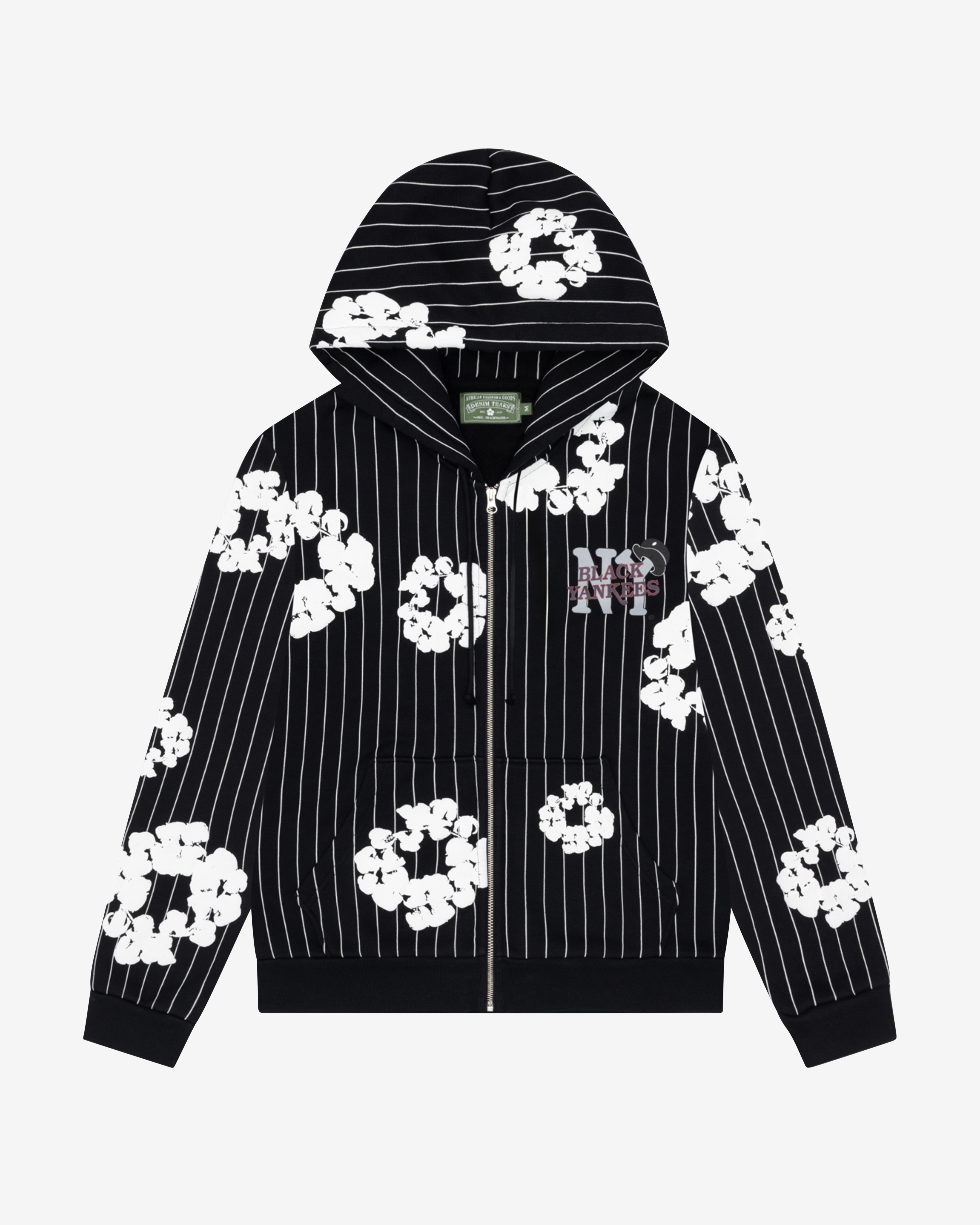 ぎ*ん様 denimtears パーカー Denim Tears: Men's Pinstripe Wreath Zip Hoodie (Black) | DSMNY E-SHOP