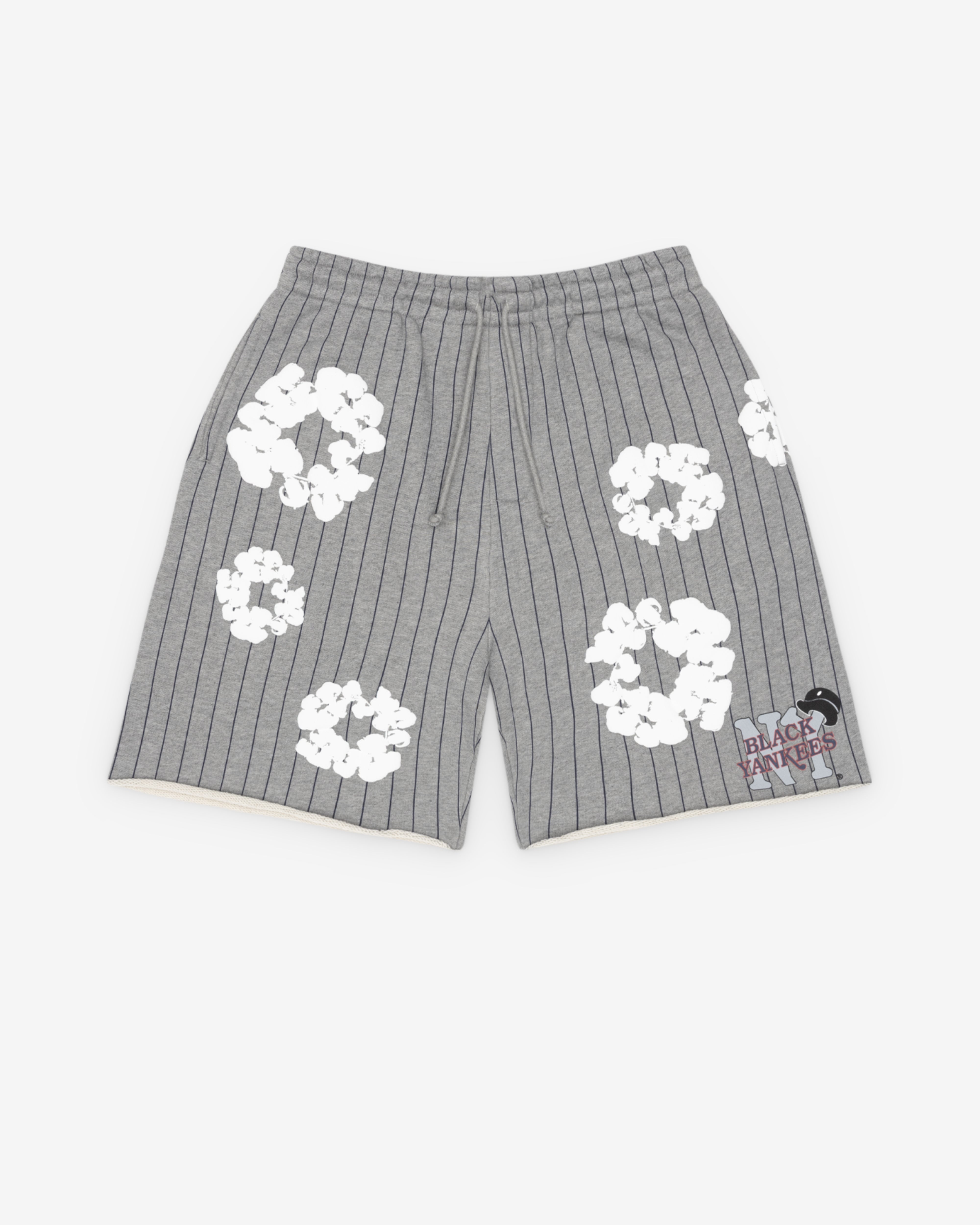 Denim Tears: Men's Pinstripe Wreath Sweatshorts (Grey) | DSMNY E-SHOP Denim Tears: Men's Pinstripe Wreath Sweatshorts (Grey) | DSMNY E-SHOP