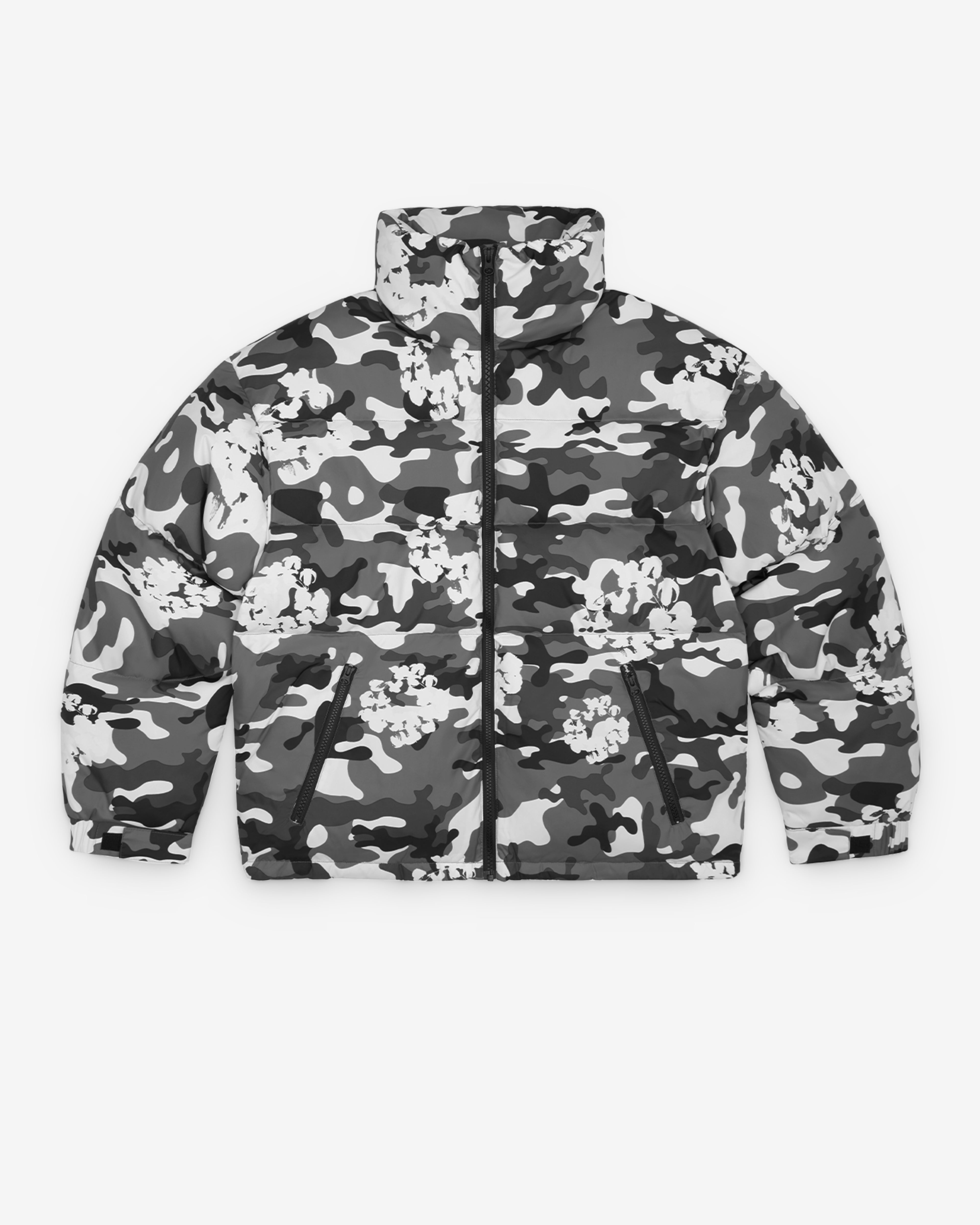 Denim Tears: Men's Cotton Wreath Puffer Jacket (Camo) | DSMNY E-SHOP