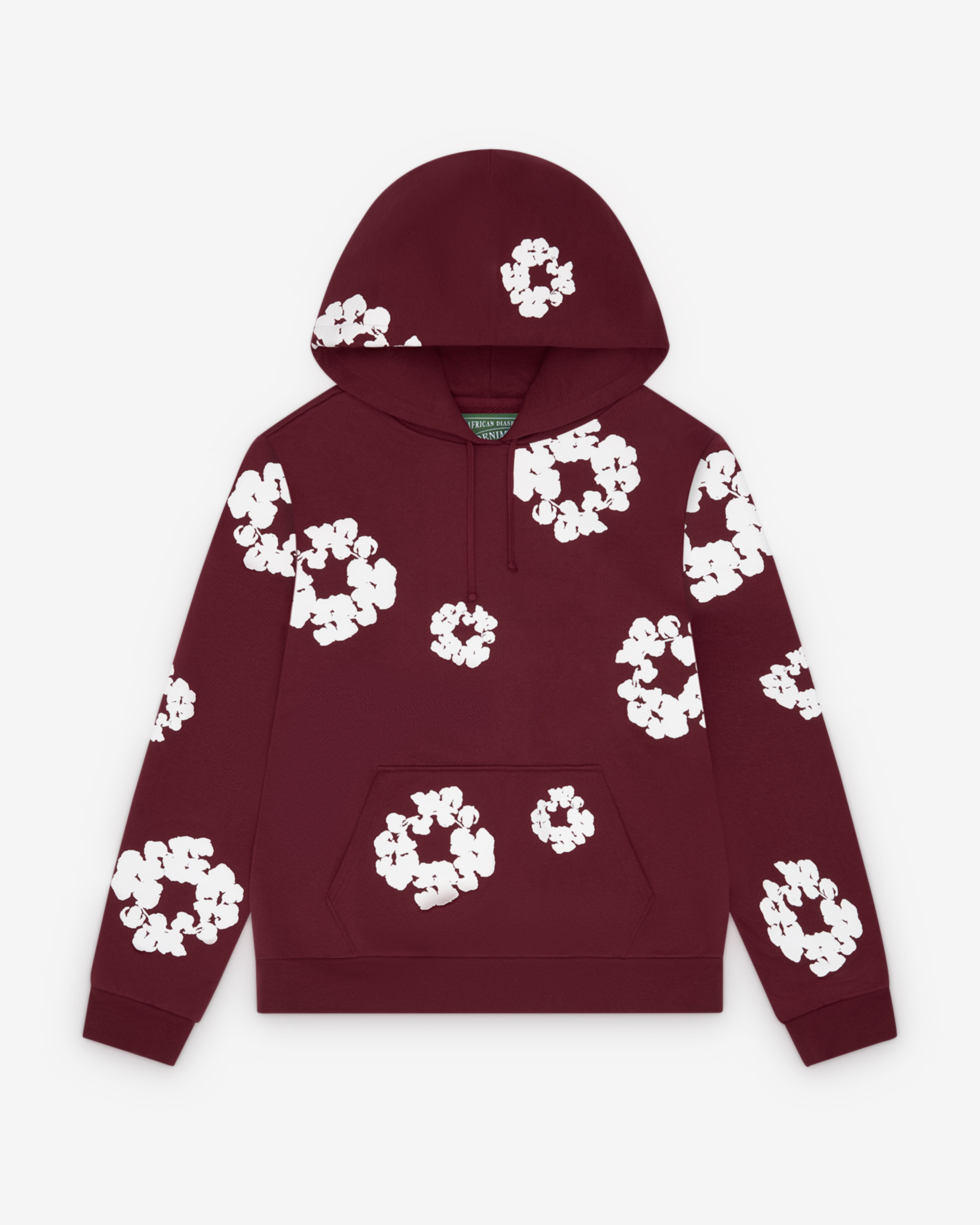 Denim Tears: Men's Cotton Wreath Hoodie (Burgundy) | DSMNY E-SHOP
