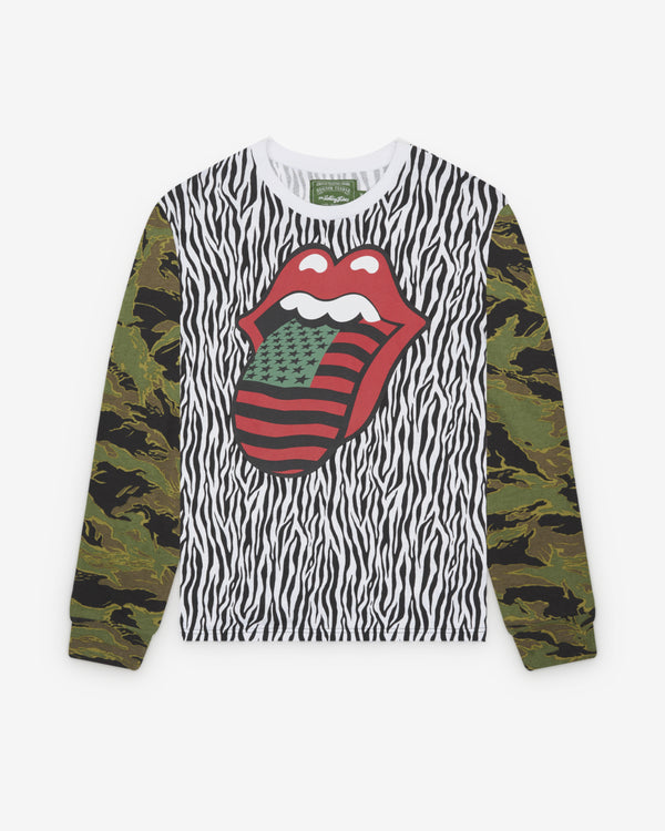 Denim Tears - Men's Rolling Stones Long Sleeve T-Shirt - (Grey/Camo)