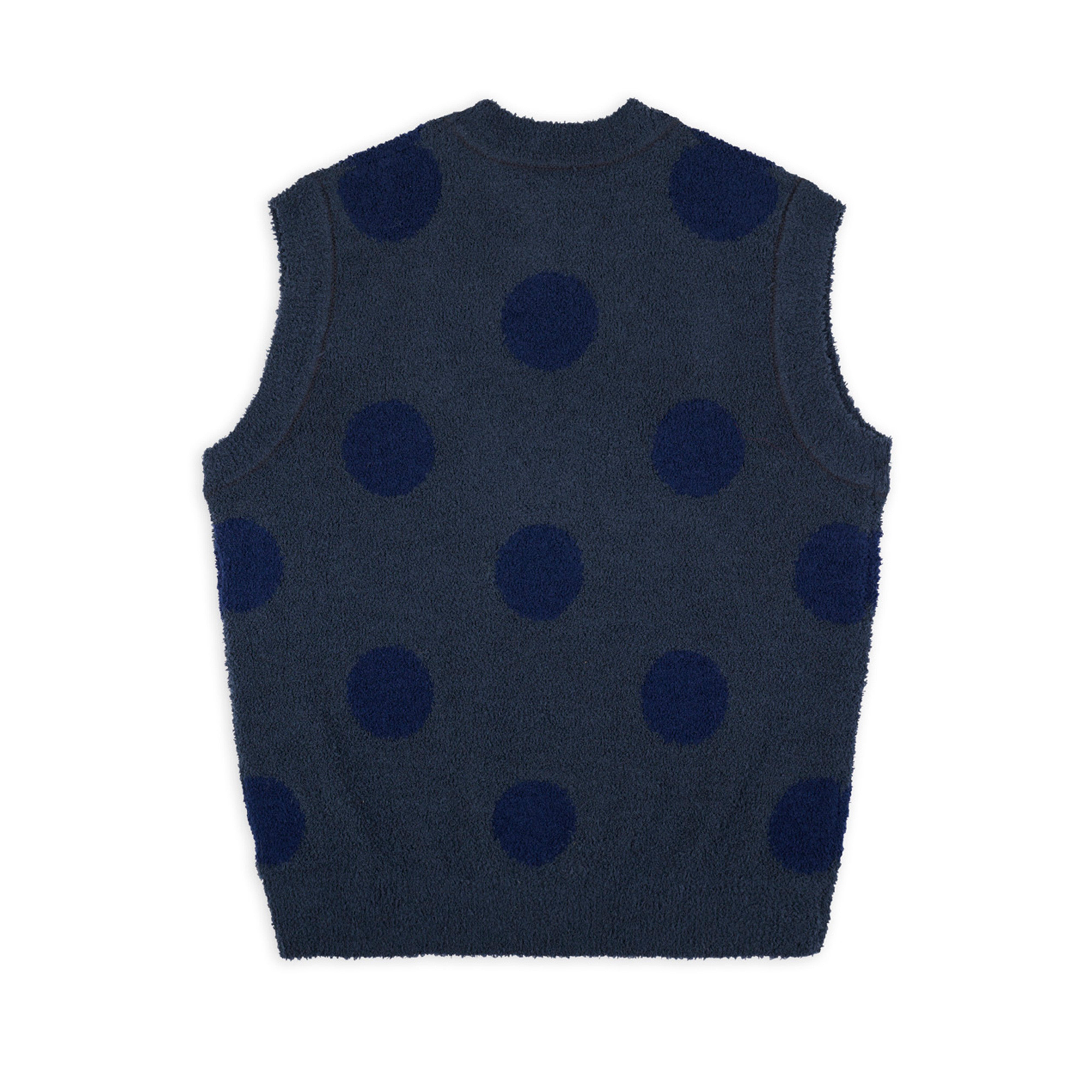 Brain Dead - Men's Teddy Fur Dot Knit Sweater Vest - (Navy)