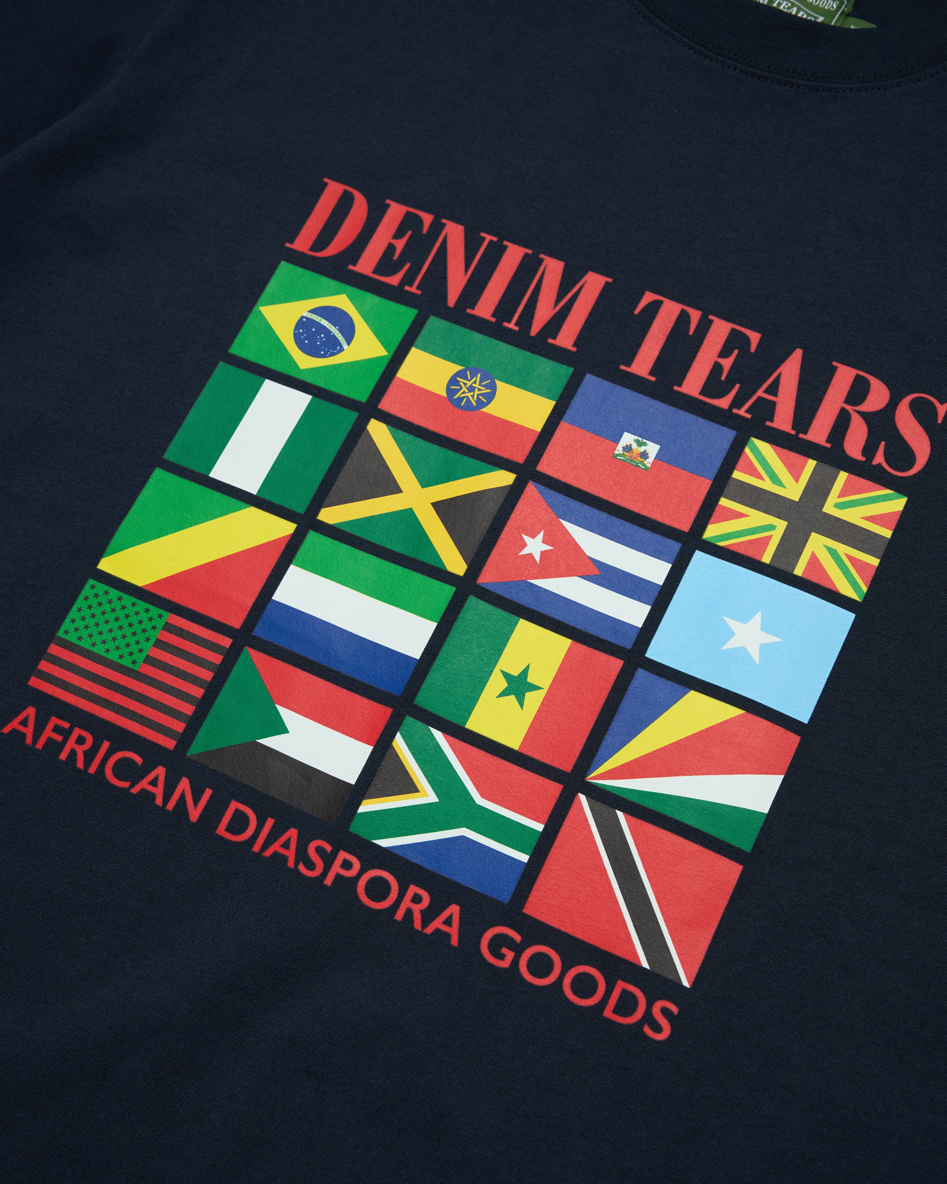 Denim Tears: Men's Flag Logo SS Tee (Navy) | DSMNY E-SHOP