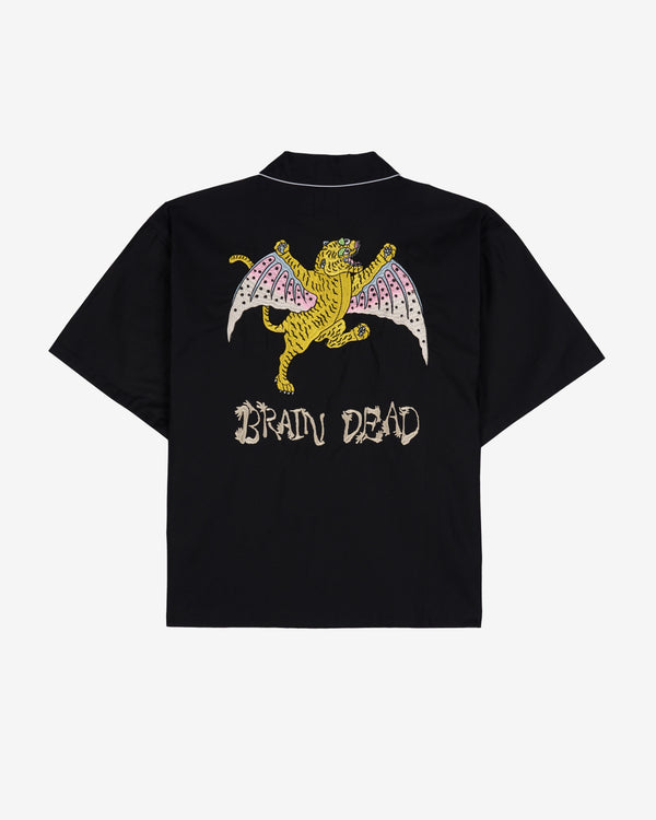 Brain Dead - Men's Flying Tiger Short Sleeve Western Shirt - (Black)