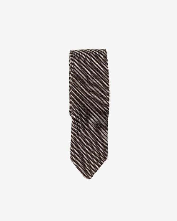 mfpen - Men's Formal Tie - (Brown Stripe)