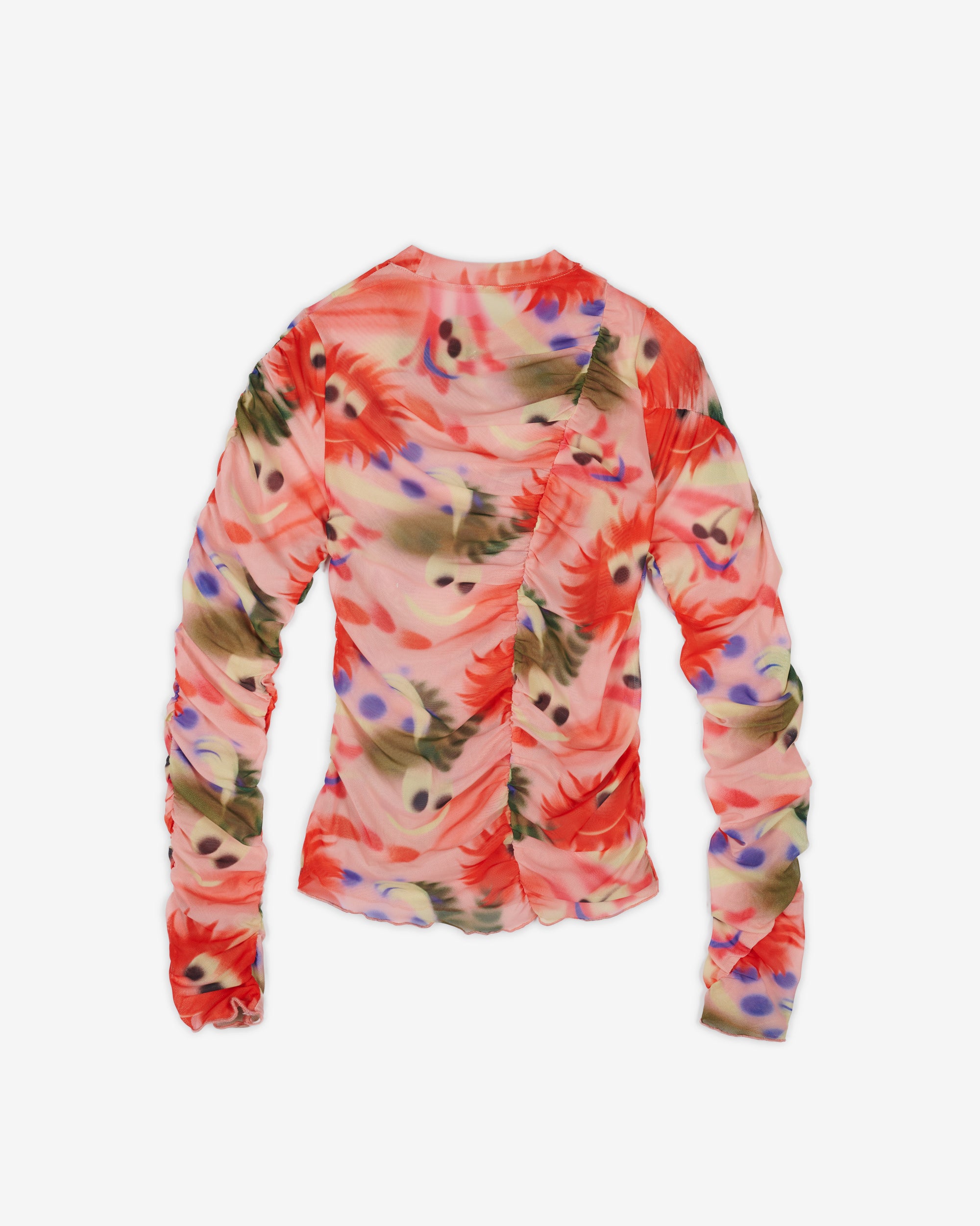 Brain Dead - Women's Fuzzy Friends Hyper Mesh Long Sleeve Top - (Pink) view 2, Click to Zoom in